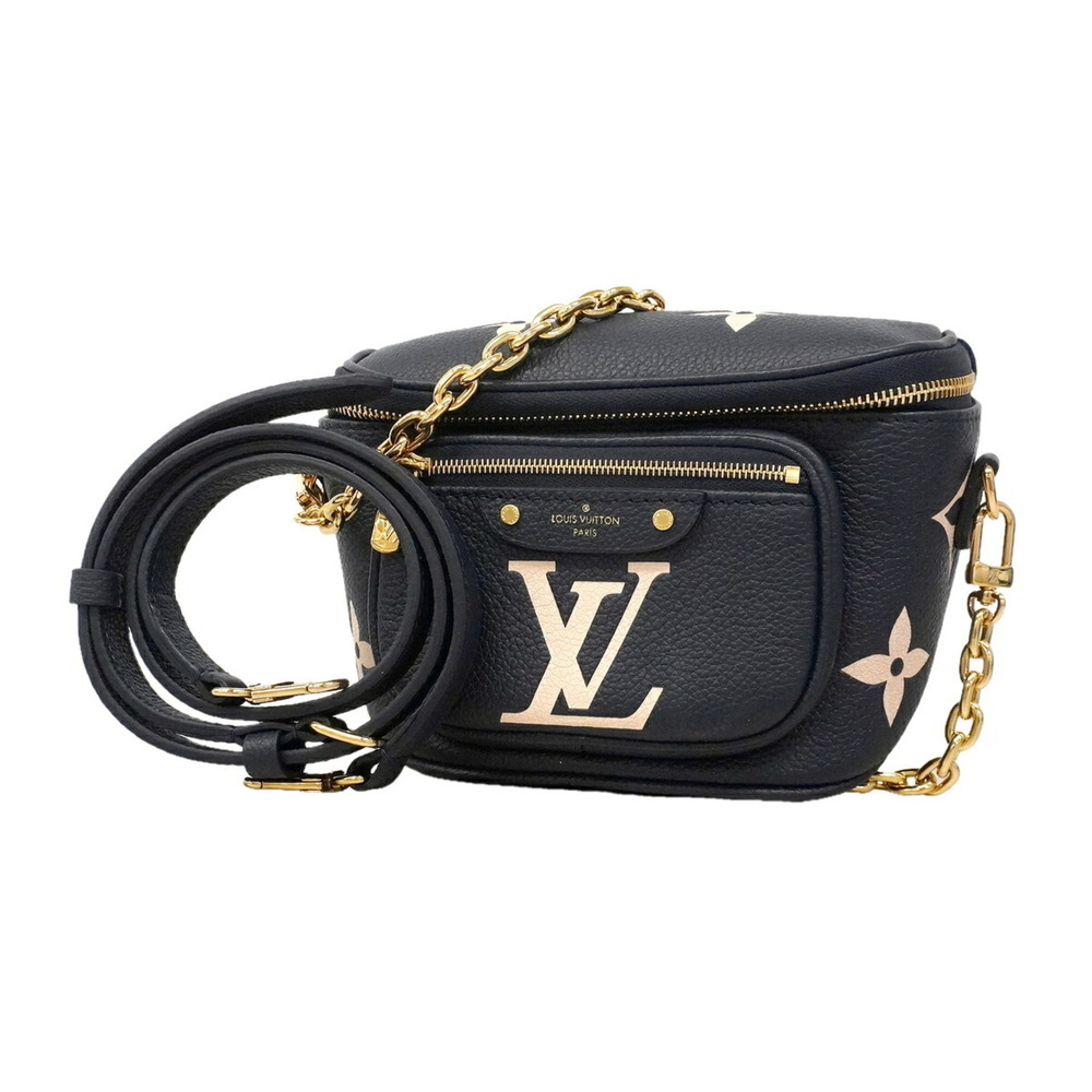 Louis Vuitton Monogram Empreinte Bicolor Mini Bum Bag M85636 Navy Cream Ladie...
